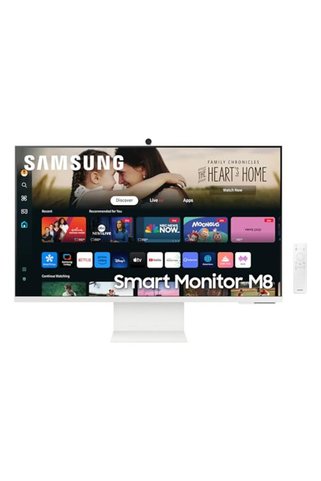Samsung M80D Akıllı Monitör, 32 inç, 4K AI yükseltme, UHD, 60 Hz, 360 ses modu, dahil. web kamerası, hoparlörlü ve yükseklik ayarlı ekran, uzaktan kumandalı Smart TV uygulamaları, LS32DM801UUXEN