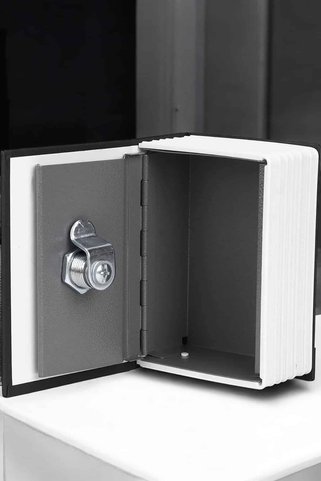 la boom Gizli Kasa Kitap Görünümlü Anahtarlı Çelik Mini Kasa