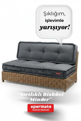 XPERMATE Bisküvi Yer Minderi Petek Önü Palet Üstü Balkon Bahçe Minderi 60x120 Antrasit
