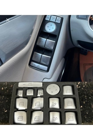 kaytaz MERCEDES KROM CAM TUŞ KAPLAMA SET 14 LÜ W204 W212 W207 W176 W117 X156 TÜM KAPILAR