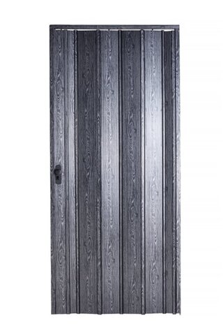 Sarpaş Dekor Sarpaş Akordiyon Kapı 81x195 Karaağaç Camsız Kalın Kapı Katlanır Akordeon Pvc Anahtar Kilitli
