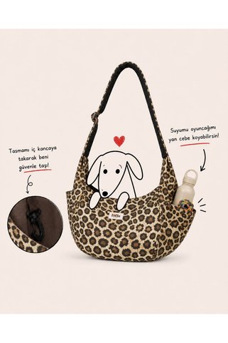 Biba Leopar Kedi Köpek Taşıma Çantası