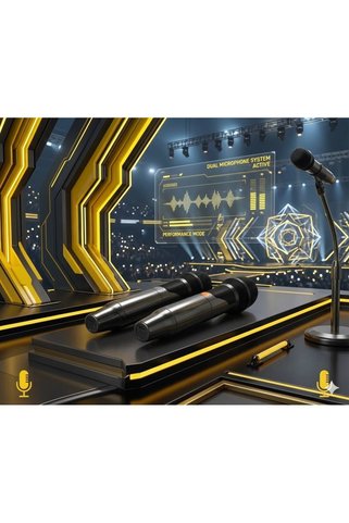 gaman Profesyonel Kablosuz Mikrofon Seti - 2'li El Tipi Mikrofon, Receiver Alıcılı, 2.4 GHz & 30-50m Çekim Mesafesi