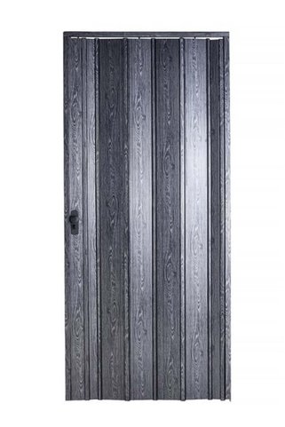 Sarpaş Dekor Sarpaş Akordiyon Kapı 136x183 Karaağaç Camsız Kalın Kapı Katlanır Akordeon Pvc Anahtar Kilitli