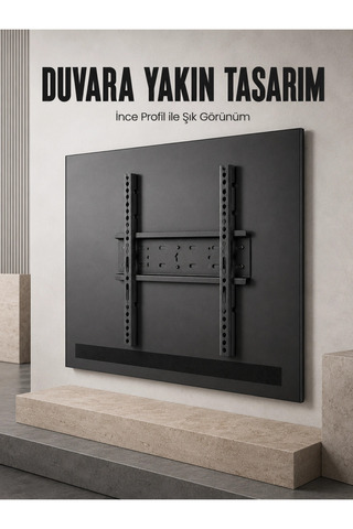 Najmaddin Kargo Sabit Televizyon Askı Aparatı 50"-95" İnce Profil Sağlam Metal Tv Duvar Braketi