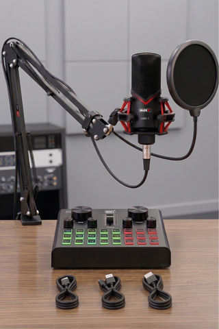 Lastvoice Midex Gmx-1rc Set Condenser Mikrofon Ses Kartı Canlı Yayın Paketi (TELEFON VE PC)