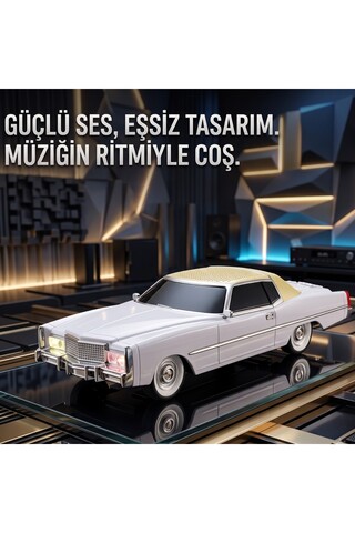 wiks Retro Klasik Otomobil Figürlü Kablosuz Bluetooth Hoparlör - Güçlü Bass, FM Radyo, TF Kart ve USB Girişli Taşınabilir Masaüstü Müzik Sistemi