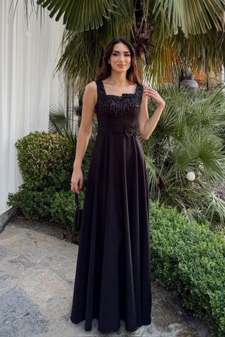 Sindimoda Kalın Askılı Fiyonk Detay Taşlı Abiye 304
