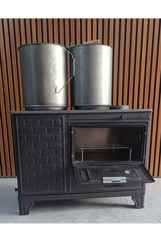 flamestove FLAME STOVE FS-328 MAT SİYAH 40 LIK KOVALI KUZİNE