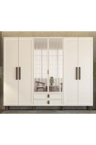 miracool Manolya 6 Kapaklı Gardrop / 6 Kapılı Dolap / Komple MDF / Modern Tasarım