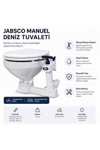 Jabsco TEKNE & KARAVAN MANUEL TUVALET BÜYÜK TAŞ