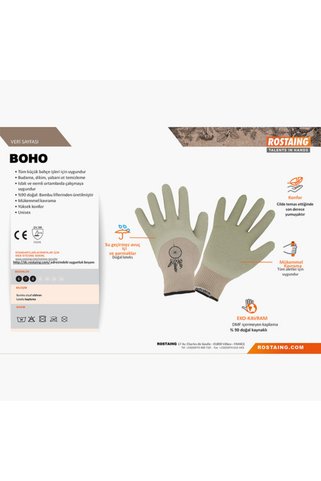 Rostaing BOHO-IT07 Hafif Bahçe İşleri Eldiveni No:7 - S
