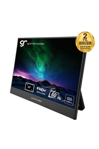 GameRaider P14 14 inç 60Hz Full HD+ IPS Taşınabilir Monitör