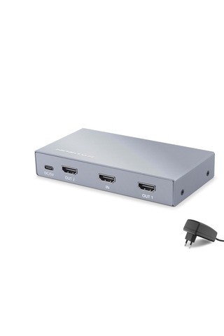 HADRON Hdx1431 Hdmi Splitter Edıd 8K 60 Hz 1 Giriş 2 Çıkış Gri
