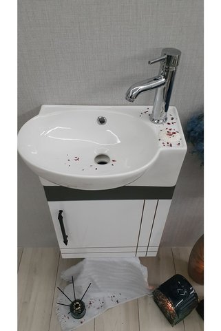 ALVİT Mini Wc Banyo Dolabı Lavabolu