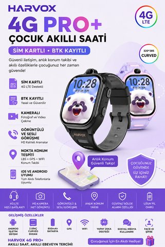 Méravie Akıllı Çocuk Saati - 4G Pro+ Çocuk Akıllı Konum İzleme ve Kamera Sistemi