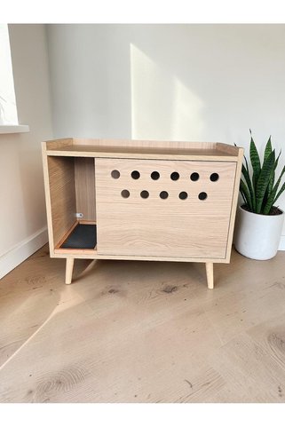 AHŞAPCİTY Meşe rengi MDF Kedi Tuvaleti