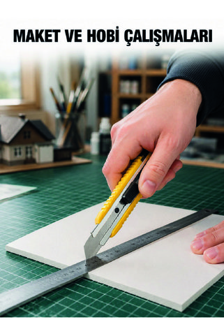 AyPenye 5 Adet Metal Falçata Seti Ergonomik Saplı Çelik Maket Bıçağı Koli Ambalaj PVC Kesici