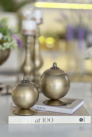 Shura Homeware 2'li Top Aksesuar Metal Eskitme Dekoratif Tamamlayıcı Obje