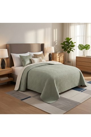 GENÇEV HOME COLLECTİONS Çift Taraflı Çok Amaçlı Tek Kişilik Yatak Örtüsü – Koltuk Şalı ve Pike Olarak Kullanılabilir