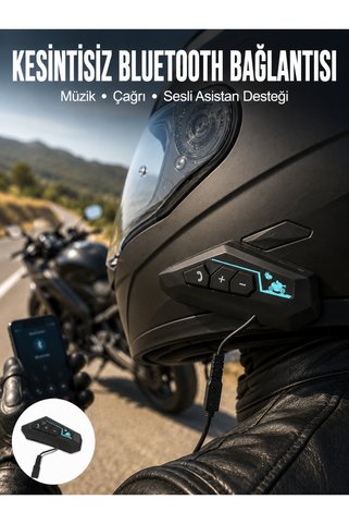 Lutesya Kask Kulaklık Bluetooth Motosiklet Kulaklık Intercom Su Geçirmez