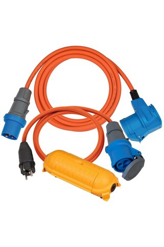 Brennenstuhl Kamp adaptör seti/CEE adaptör kablosu 1,5 m, CEE 230 V uzatma kablosu 3 m, Safe-Box Big