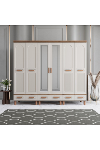 MONZIO Otto 6 Kapaklı Çekmeceli Gardırop %100 MDF
