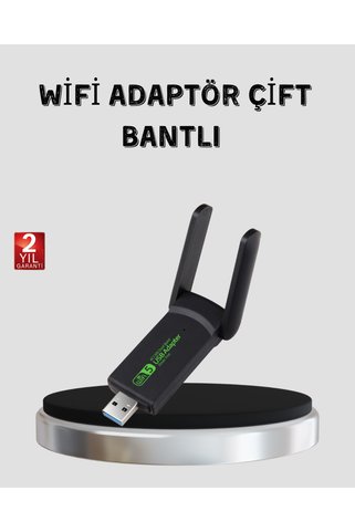 1200 Mbps Dual Band WiFi Adaptör – 5.8G & 2.4G Çift Antenli