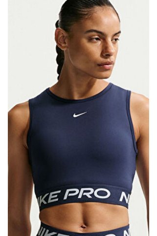 Nike Kadın Crop Pro Dri-FIT Kadın Crop Kadın Atlet Lacivert