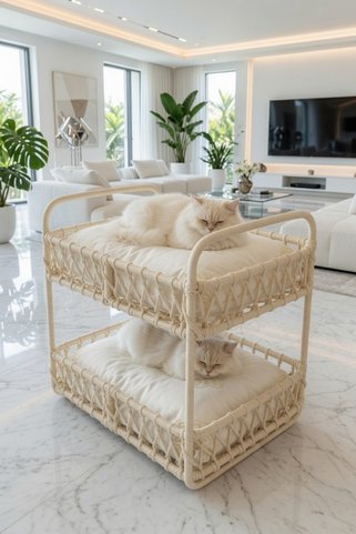 TASARYUM Zümra İki Katlı Kedi Yatğı Ranzası