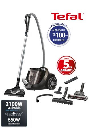 TEFAL Turbo Başlıklı 5 YIL Garantili X-Trem Cyclonic Effitech Toz Torbasız Elektrikli Süpürge TW7C89