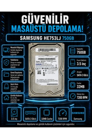 DİSK BANK 750 GB 3.5 İnç HE753LJ Masaüstü Bilgisayar Diski