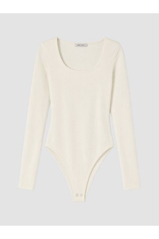LC Waikiki Ekru U Yaka Kadın Bodysuit