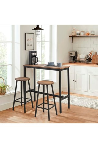 Uvi Collection MOLA MUTFAK MASA TAKIMI BAROK SİYAH ( 1 Masa + 2 Tabure )