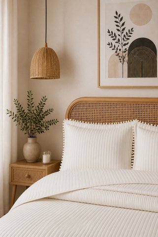 Bikaya Home Ponponlu Çift Kişilik 3 Parça Yatak Örtüsü Seti | 260x240 cm | Modern ve Şık Tasarım | Günlük ve Çeyizlik