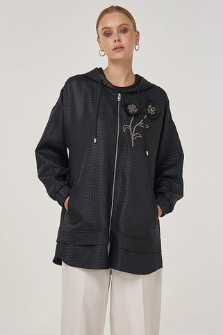 Kayra İşlemeli Sweatshirt Siyah