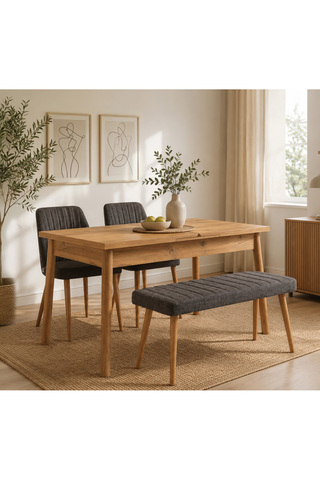 Uvi Collection Stormi Mutfak Açılır Masası Takımı Antrasit 1053 Atlantik