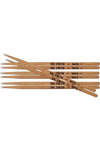 VIC FIRTH 5ATN Terra Ahşap Baget, Naylon Uç, 4 Çift Değerli Paket
