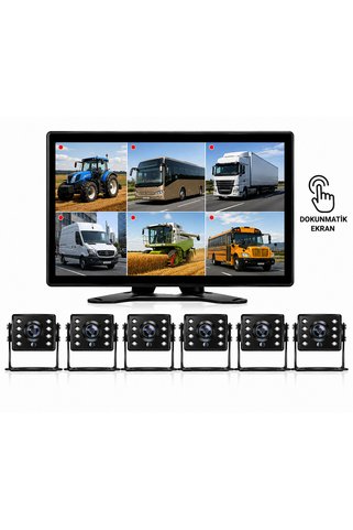 Navigold 10.1" İnç Dokunmatik 6 Kanal Araç Kamera ve Monitör Seti – Traktör, Biçerdöver, Kamyon, Otobüs, Servis