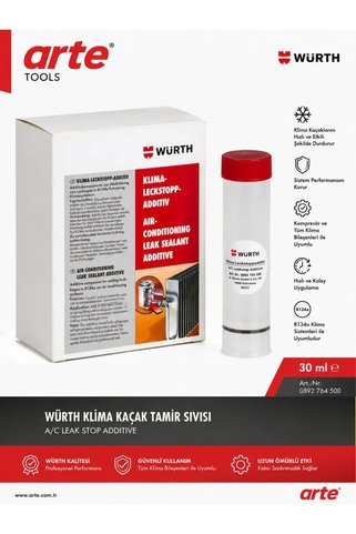 Würth Klima Kaçak Tamir Sıvısı 30 ml | Araç Klima Gaz Kaçak Önleyici | Profesyonel Klima Bakım Ürün