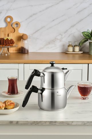 Karaca Asiye İndüksiyon Tabanlı Mini Çelik Çaydanlık Takımı