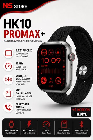HK10 Pro Max Akıllı Saat | 2.02" AMOLED Ekran | ChatGPT Destekli | Ses Kayıt | Kulaklık Eşleştirme |
