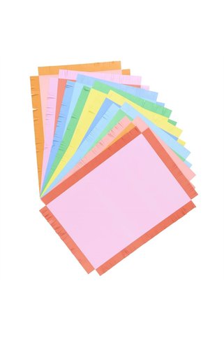 Meri Meri - Bright Fringed Paper Placemats - Renkli Saçaklı Kağıt Sofra Altlıkları - 12 Adet