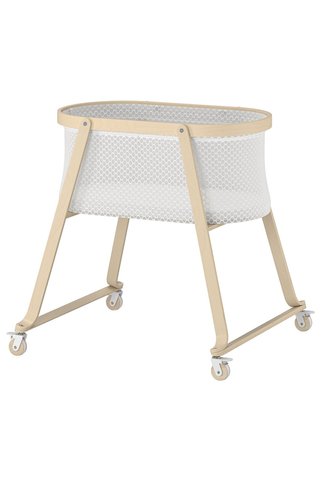 IKEA Modern Beyaz Bebek Beşiği 60x120 cm Ahşap Sağlam Bebek Odası Mobilyası Doğal