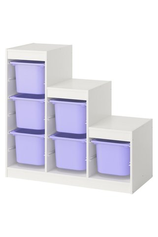 IKEA Modern Beyaz Oyuncak Saklama Ünitesi 99x44x94 cm Çocuk Odası İskandinav Depolama Modüler