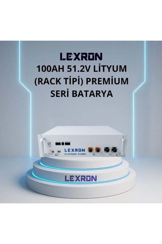 Lexron 51.2 VOLT 100 AMPER LİFEPO4 LİTYUM AKÜ EKRANLI METAL KASA