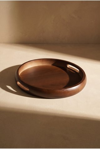 Dekorzdükkan Rovan Yuvarlak Akasya Tepsi (35cm)