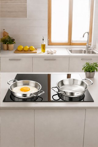 Nehir Silver Çelik 2 Parça İtalyan Omlet Sahan Seti (18-20 cm)