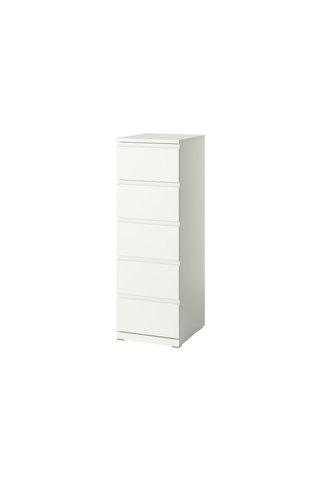 IKEA Modern Beyaz 5 Çekmeceli Şifonyer 40x50x120 cm - Yatak Odası Dolabı