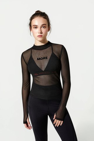 MORE ACTIVE Tuna Mesh Uzun Kollu Kadın Spor Üst